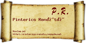 Pinterics Renátó névjegykártya