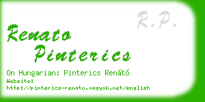 renato pinterics business card